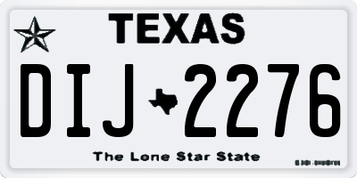 TX license plate DIJ2276