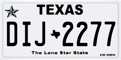 TX license plate DIJ2277