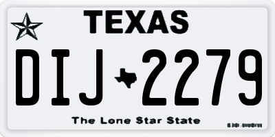 TX license plate DIJ2279