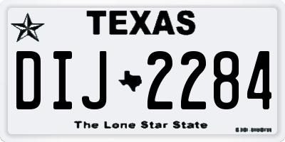 TX license plate DIJ2284
