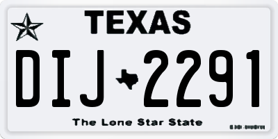 TX license plate DIJ2291