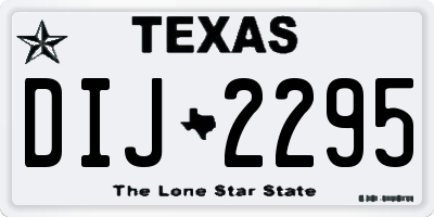 TX license plate DIJ2295