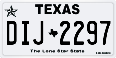TX license plate DIJ2297