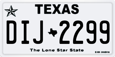 TX license plate DIJ2299