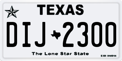 TX license plate DIJ2300