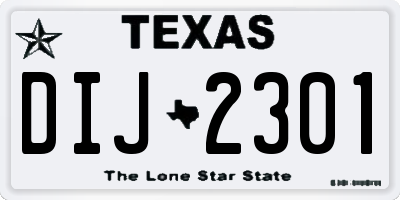 TX license plate DIJ2301