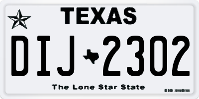 TX license plate DIJ2302