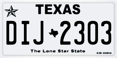TX license plate DIJ2303