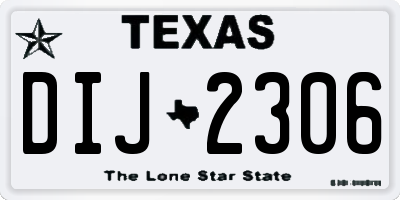 TX license plate DIJ2306