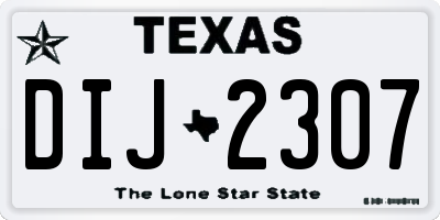 TX license plate DIJ2307