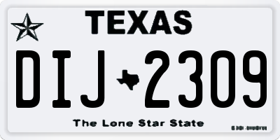TX license plate DIJ2309