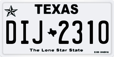 TX license plate DIJ2310