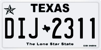 TX license plate DIJ2311