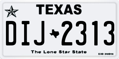 TX license plate DIJ2313