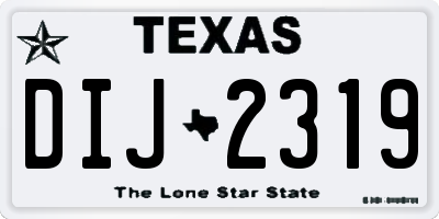 TX license plate DIJ2319
