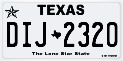 TX license plate DIJ2320
