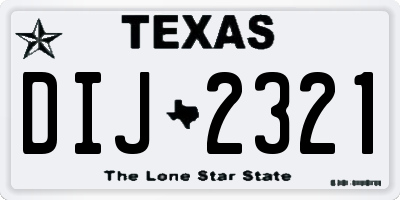 TX license plate DIJ2321