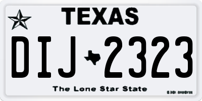 TX license plate DIJ2323
