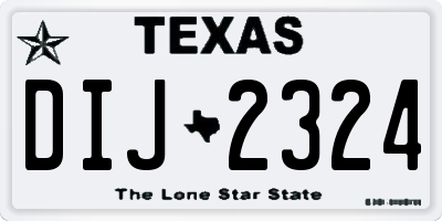 TX license plate DIJ2324