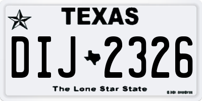 TX license plate DIJ2326