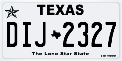 TX license plate DIJ2327