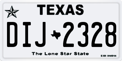 TX license plate DIJ2328
