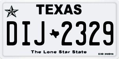 TX license plate DIJ2329