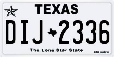 TX license plate DIJ2336