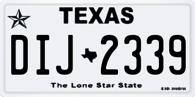TX license plate DIJ2339