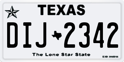 TX license plate DIJ2342