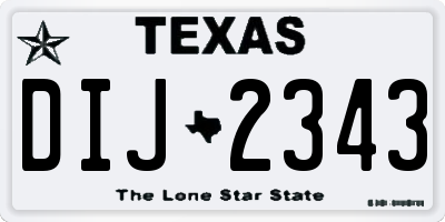 TX license plate DIJ2343