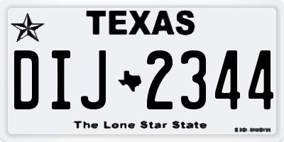 TX license plate DIJ2344