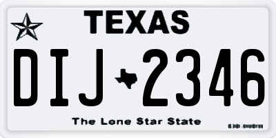 TX license plate DIJ2346