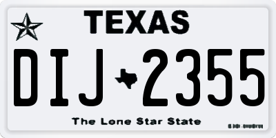 TX license plate DIJ2355