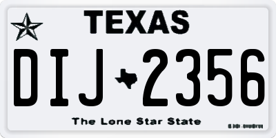 TX license plate DIJ2356