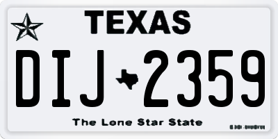 TX license plate DIJ2359