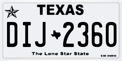 TX license plate DIJ2360