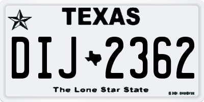 TX license plate DIJ2362