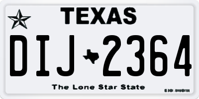 TX license plate DIJ2364