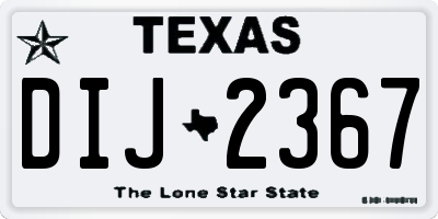 TX license plate DIJ2367