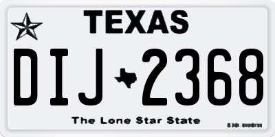 TX license plate DIJ2368