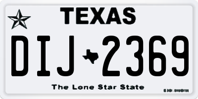 TX license plate DIJ2369