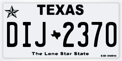 TX license plate DIJ2370