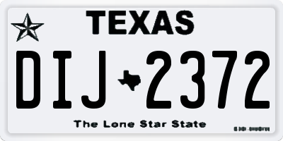 TX license plate DIJ2372