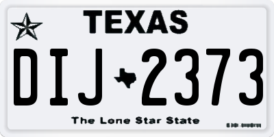 TX license plate DIJ2373