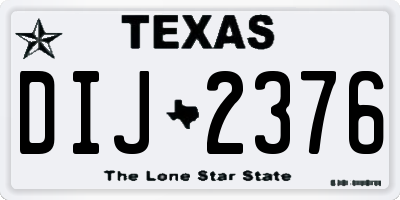 TX license plate DIJ2376