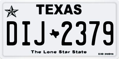 TX license plate DIJ2379