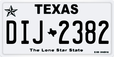 TX license plate DIJ2382