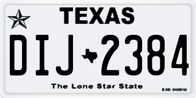 TX license plate DIJ2384