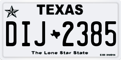TX license plate DIJ2385
